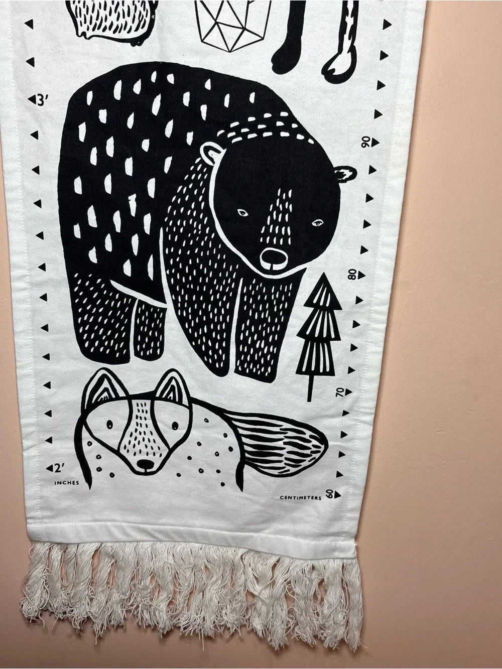 Woodland Animal Growth Chart Wall Hanging Grow Wild Nursery Decor